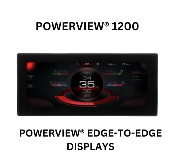 A visual representation of Powerview's edge-to-edge displays, highlighting their seamless design and stunning image quality